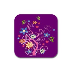 Flowery Flower Drink Coasters 4 Pack (square) by SaraThePixelPixie