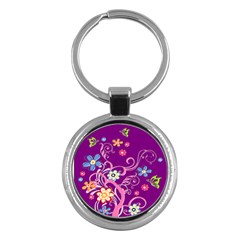 Flowery Flower Key Chain (round)