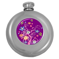 Flowery Flower Hip Flask (round)