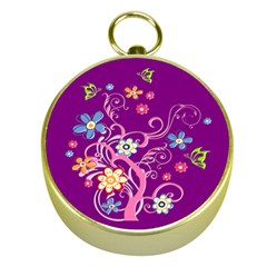 Flowery Flower Gold Compass