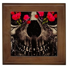 Death And Flowers Framed Ceramic Tile by dflcprints