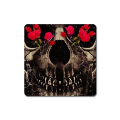 Death And Flowers Magnet (square) by dflcprints