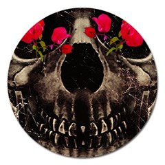 Death And Flowers Magnet 5  (round) by dflcprints