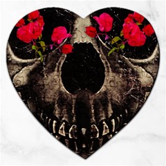 Death And Flowers Jigsaw Puzzle (heart) by dflcprints