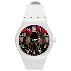 Death And Flowers Plastic Sport Watch (medium) by dflcprints