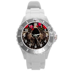 Death And Flowers Plastic Sport Watch (large) by dflcprints