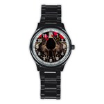 Death and Flowers Sport Metal Watch (Black) Front