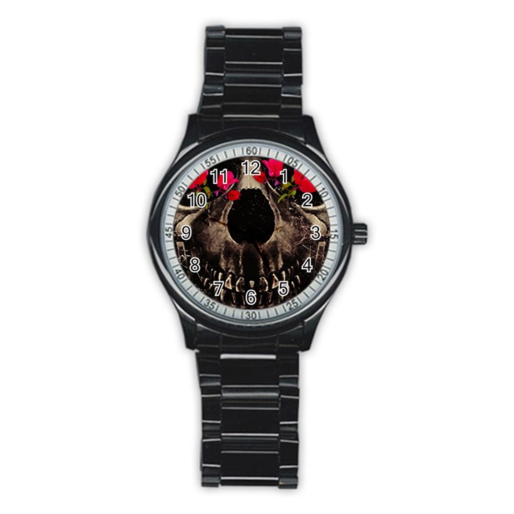 Death and Flowers Sport Metal Watch (Black)