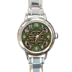 Japanese Garden Round Italian Charm Watch