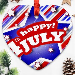 4th Of July Celebration Design Heart Ornament