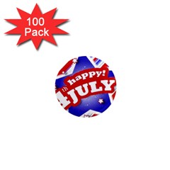 4th Of July Celebration Design 1  Mini Button Magnet (100 Pack)