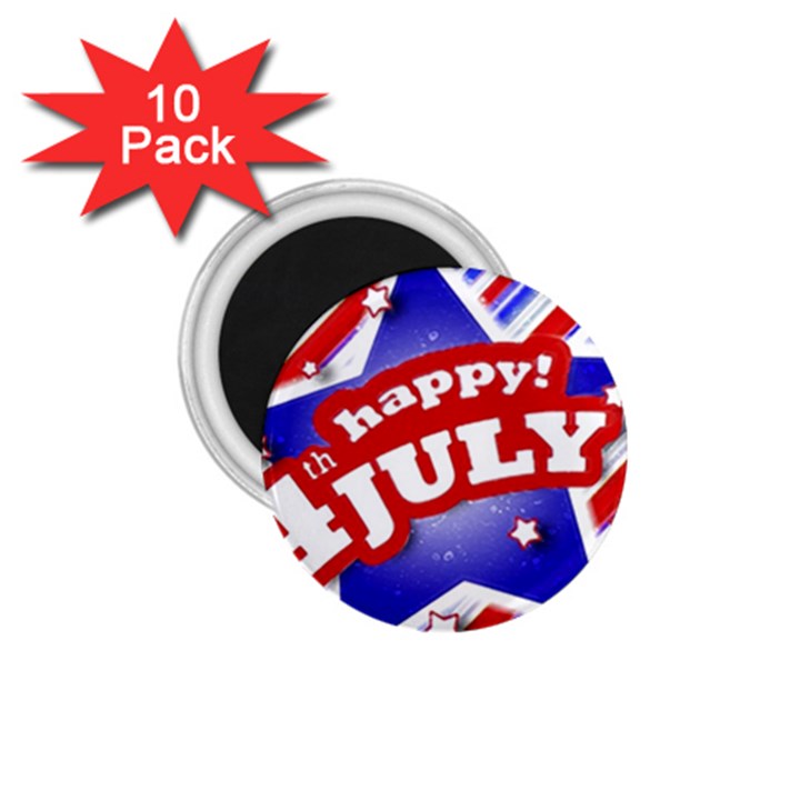 4th of July Celebration Design 1.75  Button Magnet (10 pack)