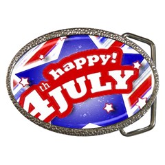 4th Of July Celebration Design Belt Buckle (oval) by dflcprints