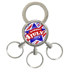 4th Of July Celebration Design 3-ring Key Chain by dflcprints