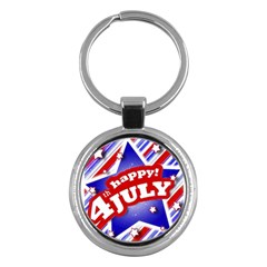 4th Of July Celebration Design Key Chain (round) by dflcprints