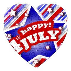 4th Of July Celebration Design Jigsaw Puzzle (heart)