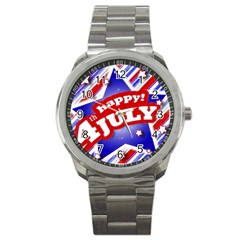 4th Of July Celebration Design Sport Metal Watch