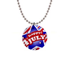 4th Of July Celebration Design Button Necklace by dflcprints