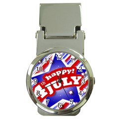 4th Of July Celebration Design Money Clip With Watch