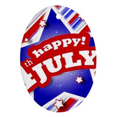 4th Of July Celebration Design Oval Ornament (two Sides) by dflcprints