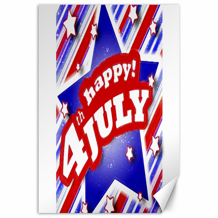 4th of July Celebration Design Canvas 20  x 30  (Unframed)