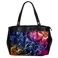 Texture   Rainbow Foil By Dori Stock Oversize Office Handbag (one Side) by TheWowFactor