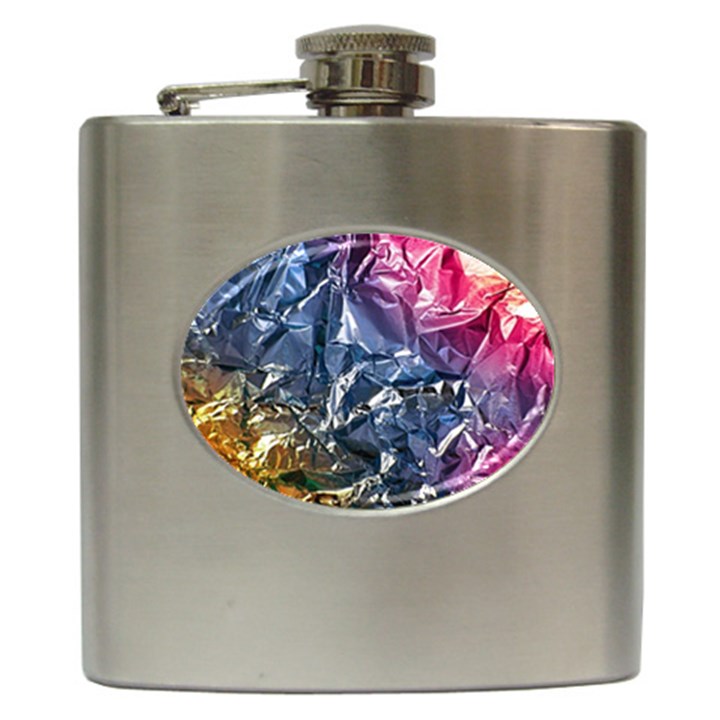 Texture   Rainbow Foil By Dori Stock Hip Flask