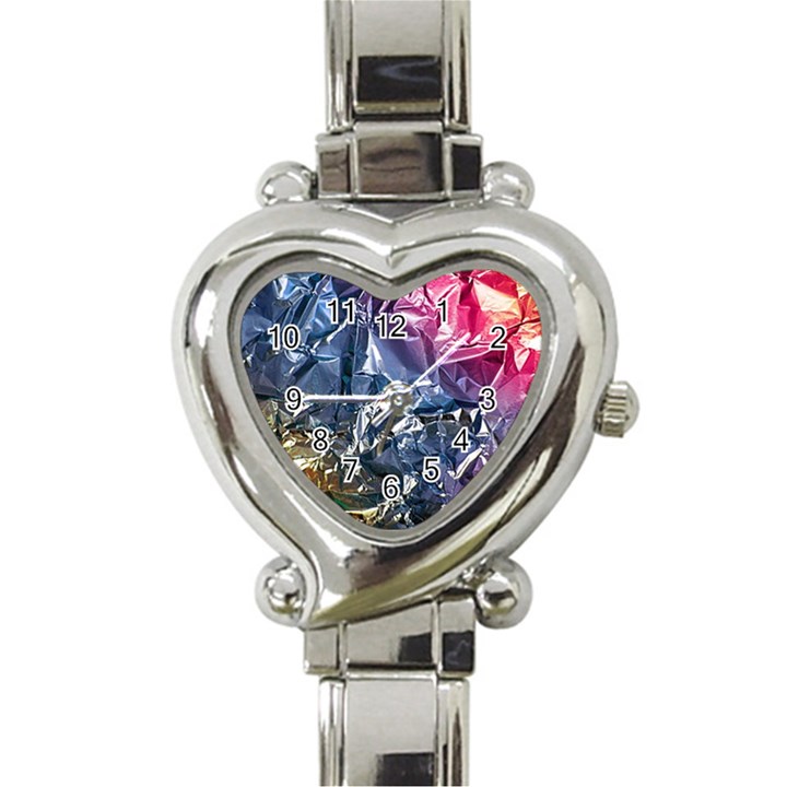 Texture   Rainbow Foil By Dori Stock Heart Italian Charm Watch 