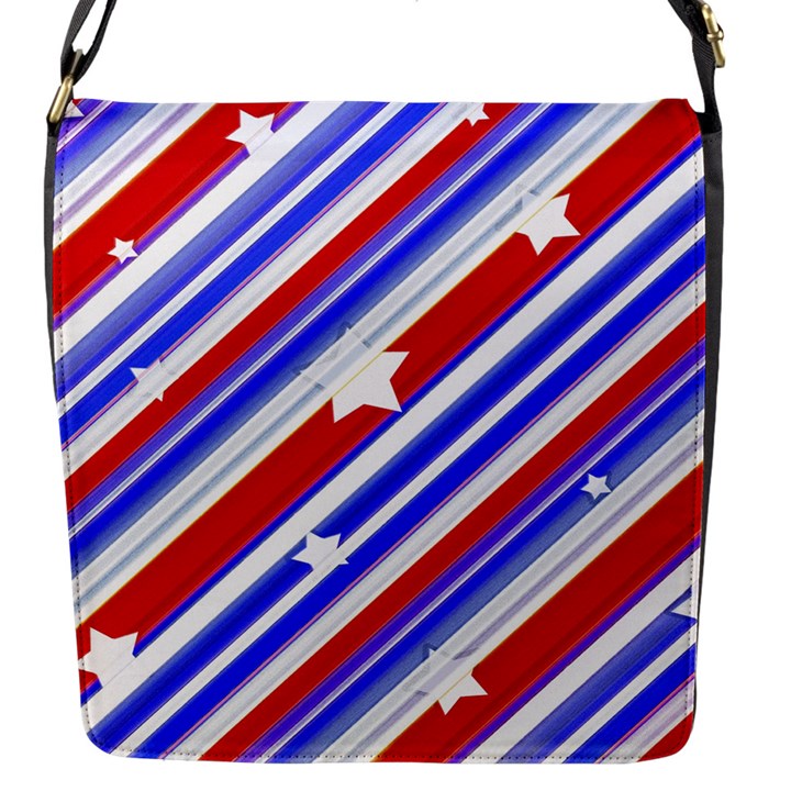 American Motif Flap Closure Messenger Bag (Small)