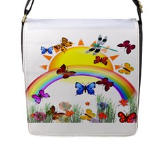 Butterfly Rainbow Days Flap Closure Messenger Bag (large)