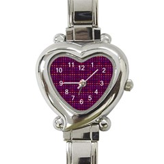 Funky Retro Pattern Heart Italian Charm Watch 