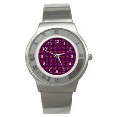 Funky Retro Pattern Stainless Steel Watch (slim) by SaraThePixelPixie