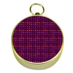 Funky Retro Pattern Gold Compass by SaraThePixelPixie