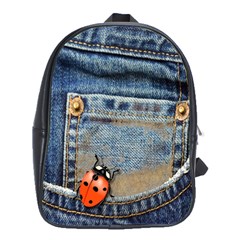 Blue Jean Lady Bug School Bag (large) by TheWowFactor