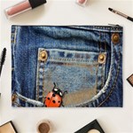 Blue Jean Butterfly Cosmetic Bag (XL) Back