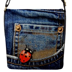 Blue Jean Butterfly Flap Closure Messenger Bag (small) by AlteredStates