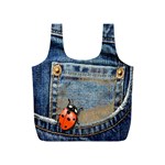 Blue Jean Butterfly Reusable Bag (S) Front