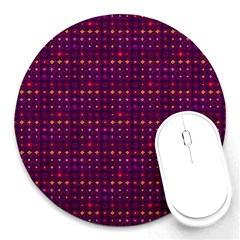 Funky Retro Pattern 8  Mouse Pad (round)