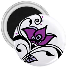 Awareness Flower 3  Button Magnet