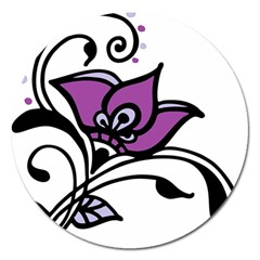 Awareness Flower Magnet 5  (round) by FunWithFibro