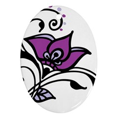 Awareness Flower Oval Ornament (two Sides) by FunWithFibro