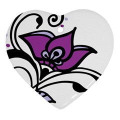 Awareness Flower Heart Ornament (two Sides) by FunWithFibro