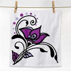 Awareness Flower Face Towel