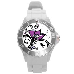 Awareness Flower Plastic Sport Watch (large) by FunWithFibro