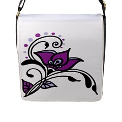 Awareness Flower Flap Closure Messenger Bag (large)