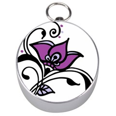 Awareness Flower Silver Compass by FunWithFibro