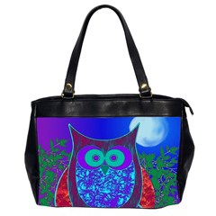 Moon Owl Oversize Office Handbag (two Sides) by SaraThePixelPixie