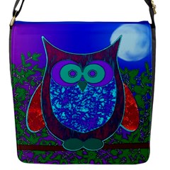 Moon Owl Flap Closure Messenger Bag (small) by SaraThePixelPixie