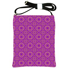 Purple Moroccan Pattern Shoulder Sling Bag by SaraThePixelPixie