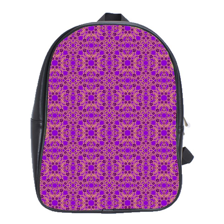 Purple Moroccan Pattern School Bag (XL)